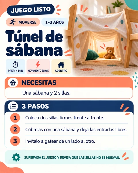 Tarjeta Juego Listo: Túnel de sábana