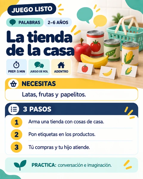 Tarjeta Juego Listo: La tienda de la casa