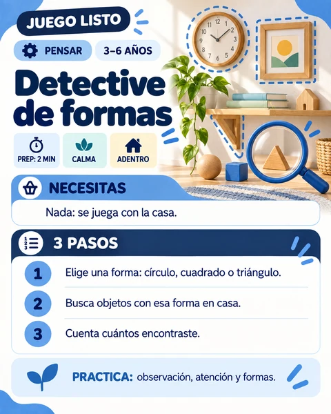 Tarjeta Juego Listo: Detective de formas