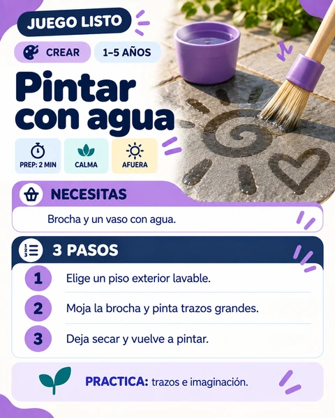 Tarjeta Juego Listo: Pintar con agua