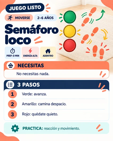 Tarjeta Juego Listo: Semáforo loco